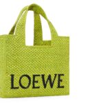 LOEWE FONT TOTE SMALL BAG IN RAFFIA