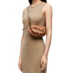 LOEWE GATE DUAL MINI BAG IN SOFT CALFSKIN AND JACQUARD