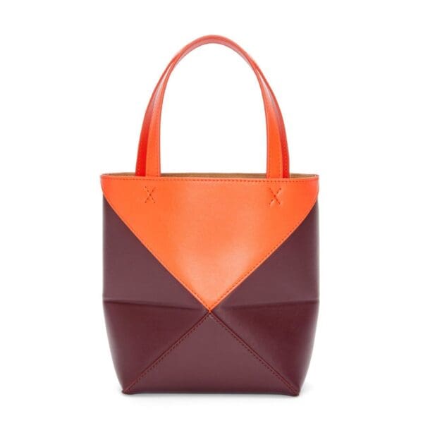 LOEWE PUZZLE FOLD TOTE MINI BAG IN SHINY CALFSKIN