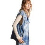 DSQUARED2 MEDIUM ICE SPOTS WASH DENIM OVER VEST