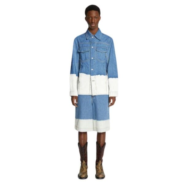 DRIES VAN NOTEN BLEACH DENIM BERMUDA