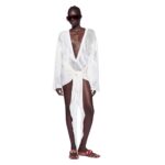 vTHE ATTICO MINI DRESS LIGHT IVORY