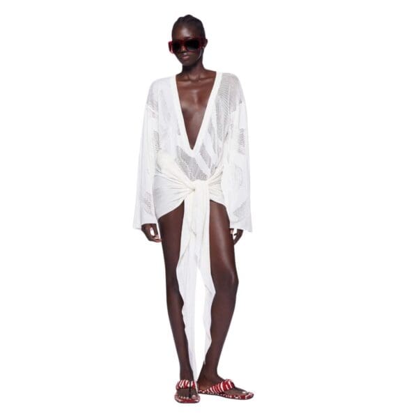 vTHE ATTICO MINI DRESS LIGHT IVORY