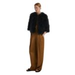 YVES SALOMON CROPPED FEATHER JACKET