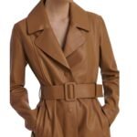 YVES SALOMON LONG LEATHER TRENCH COAT
