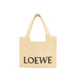 LOEWE FONT TOTE MEDIUM BAG IN RAFFIA