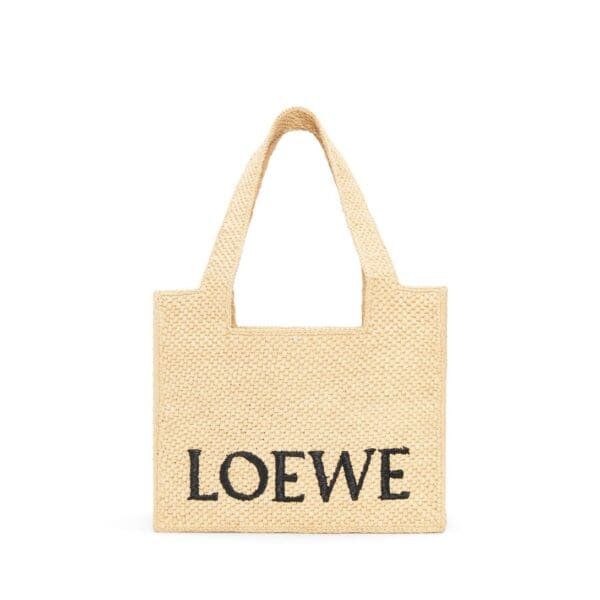 LOEWE FONT TOTE MEDIUM BAG IN RAFFIA