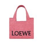 LOEWE FONT TOTE MINI BAG IN RAFFIA