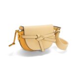 LOEWE GATE DUAL MINI BAG IN SOFT CALFSKIN AND JACQUARD