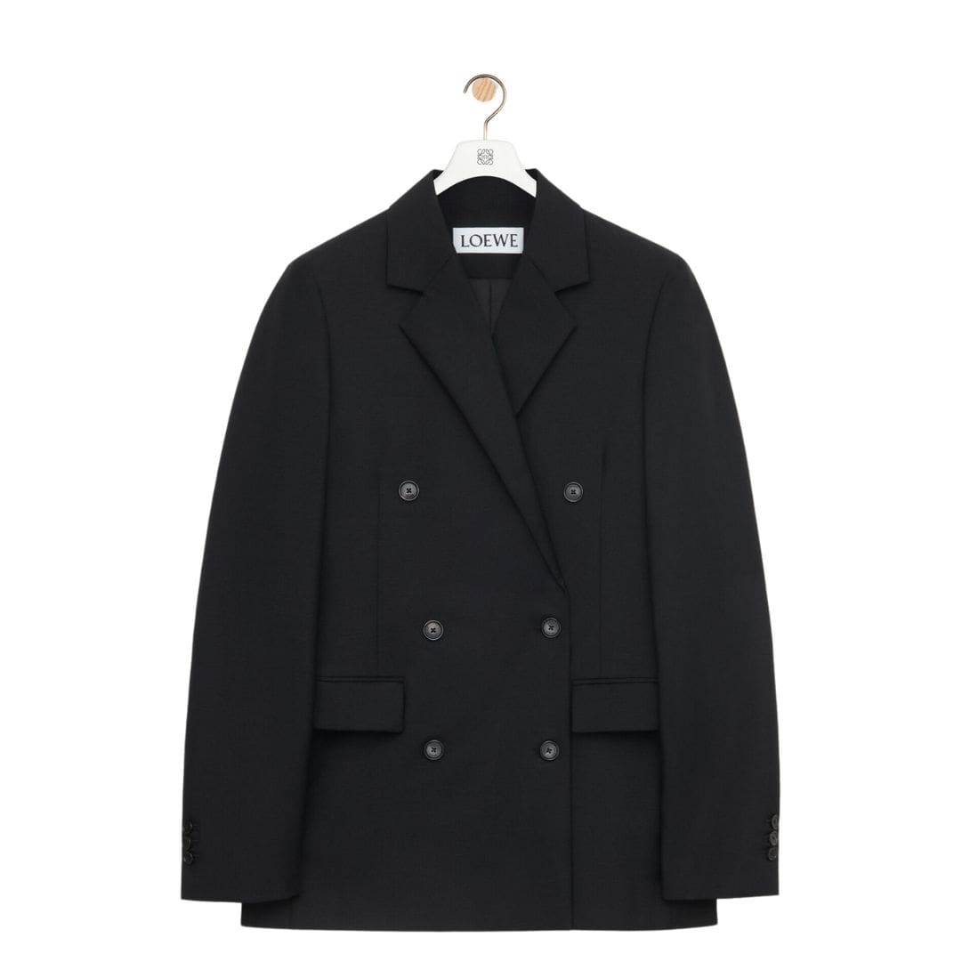 LOEWE DOUBLE BREASTED WOOL AND MOHAIR JACKET