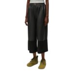 LOEWE CROPPED TROUSERS IN NAPPA LAMBSKIN AND SUEDE GOATSKIN