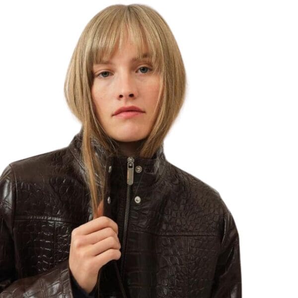 SAKS POTTS BABA JACKET BROWN CROCO