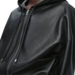 LOEWE DRAPED HOODIE IN NAPPA LAMBSKIN