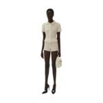 MAGDA BUTRYM BOUCLE KNIT BUTTON UP SHIRT IN CREAM