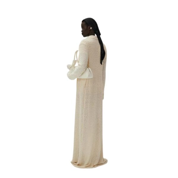 MAGDA BUTRYM BOUCLE KNIT DUSTER CARDIGAN IN CREAM