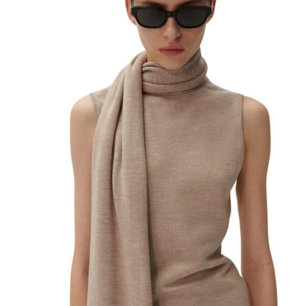 MAGDA BUTRYM KNITWEAR MAXI SKIRT IN BEIGE