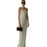 MAGDA BUTRYM LINEN KNIT TUBE SCARF MAXI DRESS IN CREAM