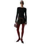 MAGDA BUTRYM SCULPTED RIB KNIT TOP IN BLACK