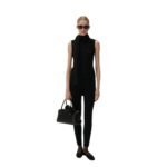 MAGDA BUTRYM SLEEVELESS HIGH NECK KNIT TOP IN BLACK