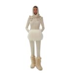 MAGDA BUTRYM ROSETTE CABLE KNIT SILK JUMPSUIT IN CREAM