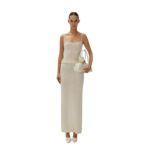 MAGDA BUTRYM MOHAIR BLEND KNIT MAXI SKIRT IN CREAM