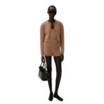 MAGDA BUTRYM MOHAIR CABLE KNIT MINI SHORTS IN CARAMEL