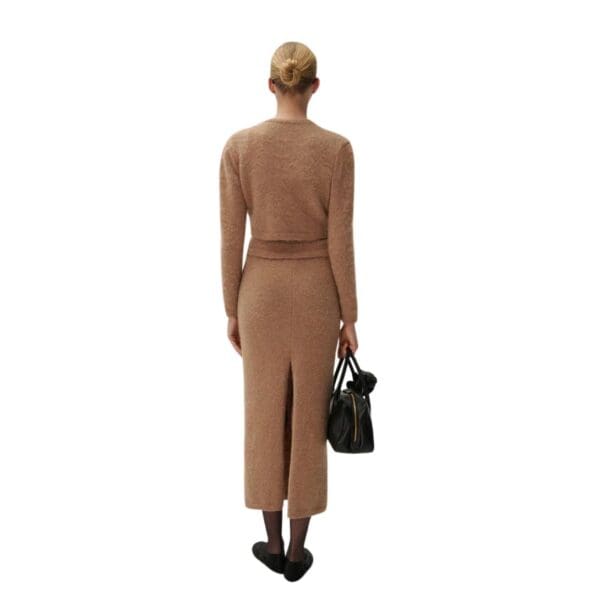 MAGDA BUTRYM MOHAIR MIDI SKIRT IN CARAMEL