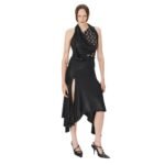 MARINE SERRE REGENERATED JERSEY DRAPED DRESS