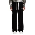 PALM ANGELS LOGO VELVET PANTS