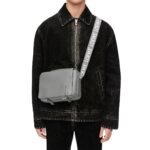 LOEWE XS MILITARY MESSENGER BAG IN SUPPLE SMOOTH CALFSKIN AND JACQUARD