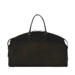 THE ROW GEORGE DUFFLE IN LEATHER AND DENIM