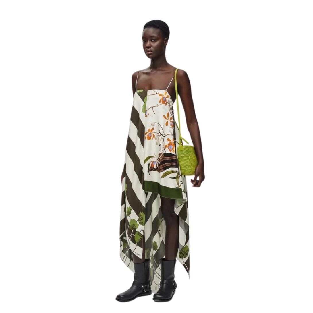 LOEWE ASYMMETRIC DRESS IN SILK