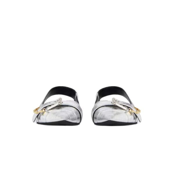 GIVENCHY VOYO FLAT SLINGBACKS IN LAMINATED LEATHER