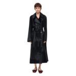 LOEWE LONG HAIRED CALFSKIN TRENCH COAT