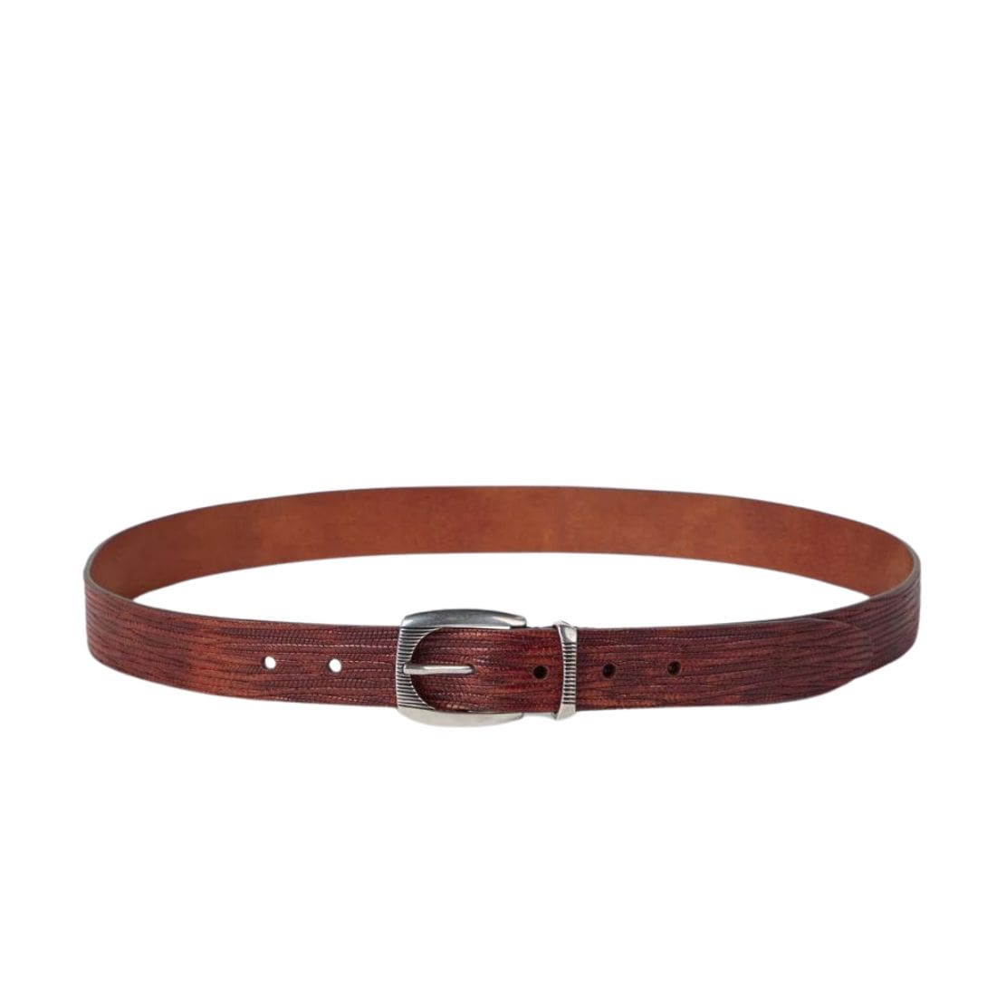 BRUNELLO CUCINELLI BARK EFFECT CALFSKIN BELTS