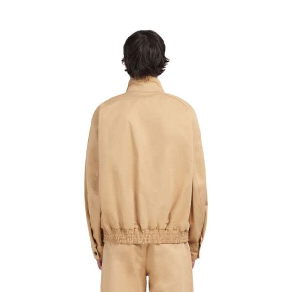 MARNI BEIGE ORGANIC GABARDINE OVERSIZED BOMBER