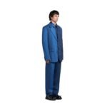 MARNI BLUE DEGRADE PINSTRIPE WOOL BLAZER