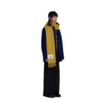 MARNI BLUE WOOL FELT CABAN COAT