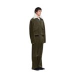 MARNI GREEN SUEDE JACKET WITH SHEARLING COLLAR