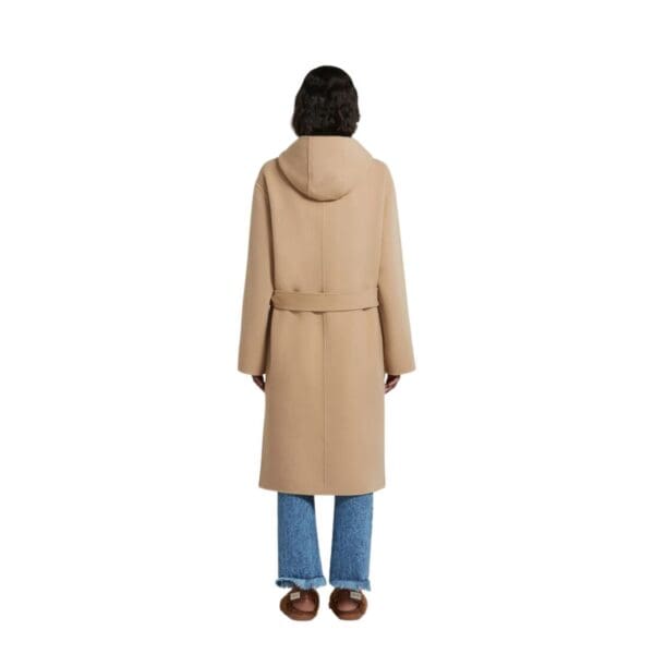 MARNI BEIGE WOOL COAT WITH WAIST BELT