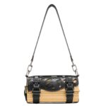 FENG CHEN WANG BLACK LOGO STRAP BAMBOO BAG