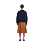 MARNI DEEP BLUE WOOL AND CASHMERE JACKET WITH KNIT TRIMS
