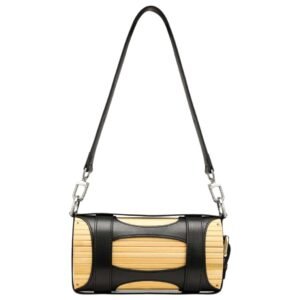 FENG CHEN WANG BLACK STRAP BAMBOO BAG