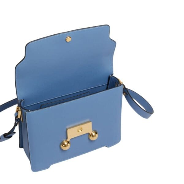 MARNI BLUE LEATHER TRUNKAROO MEDIUM SHOULDER BAG