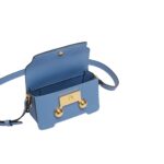 MARNI BLUE LEATHER TRUNKAROO MEDIUM SHOULDER BAG