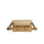 MARNI CAMEL LEATHER TRUNKAROO MINI SHOULDER BAG