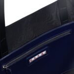MARNI MUSEO SOFT BAG IN BLUE AND BLACK LEATHER
