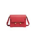 MARNI RED LEATHER TRUNKAROO MEDIUM SHOULDER BAG