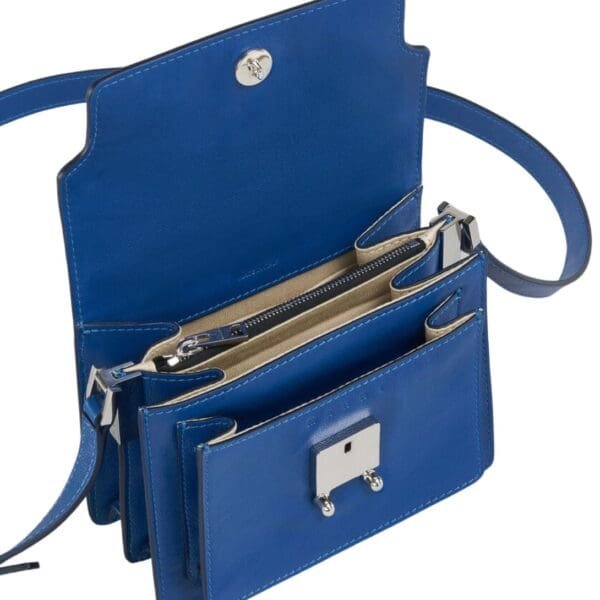 MARNI TRUNK SOFT MINI BAG IN BLUE LEATHER