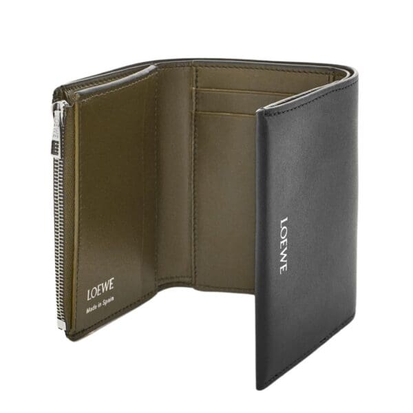 LOEWE TRIFOLD WALLET WITH ZIP IN SHINY CALFSKIN
